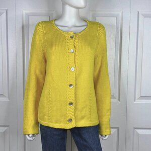 OUI yellow knitted cardigan size 12 women's LIKE NEW!!